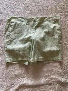 Pantalones Cortos Informales Izod Verde Claro Blanco Rayas Talla 16 Mujer Calce Regular Tiro Medio - Imagen 1 de 6