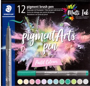 Staedtler Pigment Pastel Colours Pen Pack of 12 NEW GENUINE - Picture 1 of 1