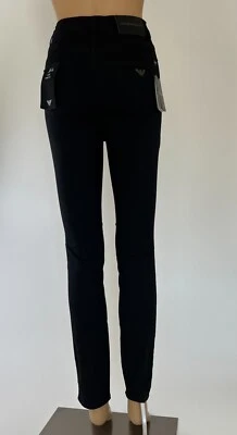 Emporio Armani Women J64 High Waist Skinny Fit 5 Pockets Pants Black Size 24 NWT - Image 1 of 4