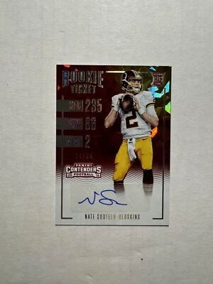 Nate Sudfeld 2016 Panini Contenders #210 Cracked Ice Rookie Ticket RC Auto /24 - Image 1 of 2