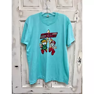 Nintendo Power Mario Zelda Single Stitch Screen Print TShirt 1986 Screen Stars L - Picture 1 of 7
