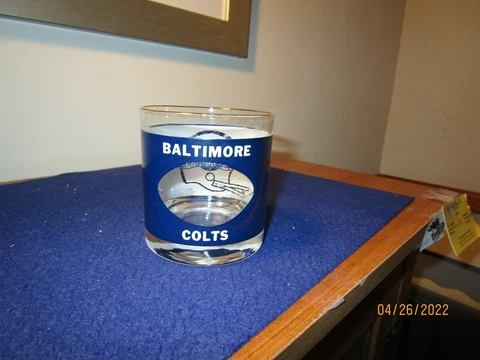 Vintage 1970s  Baltimore Colts Football Helmet Glass Great Shape 3-3/8" Tall Cover