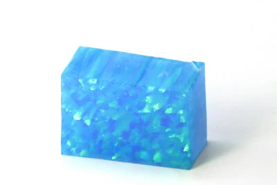 15-16gr 1pc Blue Jelly Opal with Green Fire Resin 15% Lab Grown Rough Stone - Image 1 of 4