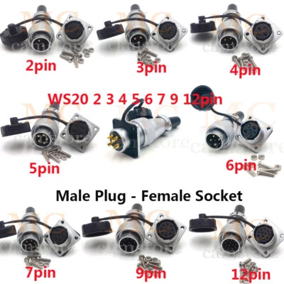 WEIPU WS20 2 3 4 5 6 7 9 12 pin Bulkhead Aviation Plug Socket Circular Connector - Image 1 of 4