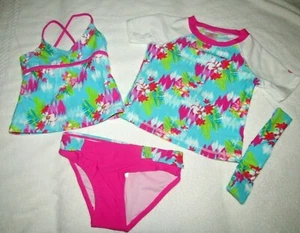 MÄDCHEN GRÖSSE 4 SKECHERS SURF 4-TEILIGES TANKINI BADEANZUG SET RASHGUARD NEU MIT ETIKETT - Bild 1 von 4