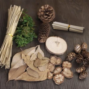 Photography Props DIY Craft Wood Pinecone Straw Moss Natural Plant Background 1 - Photo 1/10
