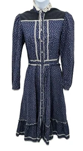 Vintage Gunne Sax Dress Prairie Cottagecore Western Rockabilly Romantic XS - Picture 1 of 16
