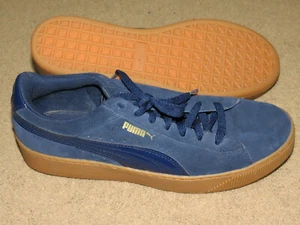 EXCELLENT Puma blue brushed suede? leather? tie fashion sneakers - womens 9 - Picture 1 of 1