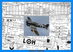 Model Airplane Plans (UC): Hawker Typhoon 40" Scale for .29-.35 by Paul Palanek - Picture 1 of 2