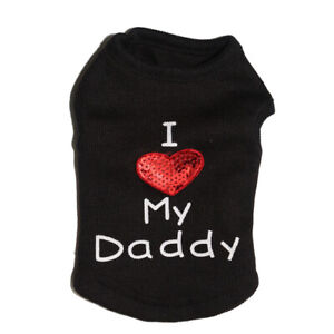 Dog Puppy Shirt Pet Clothes Clothing " I Love My Mommy Daddy" for Yorkie Maltese