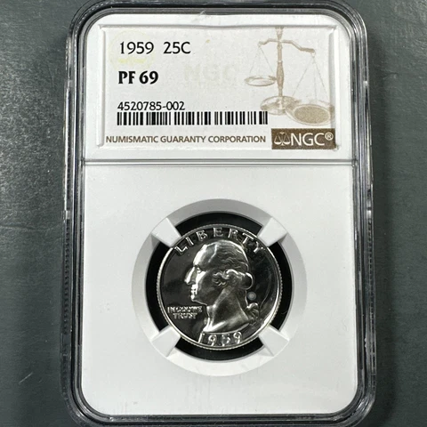 1959 25C Washington SILVER PROOF Quarter, NGC PF69 (74743) Cover