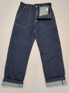 Calvin Klein Deck Jean Selvage Button Fly High Waist Dark Wash Pants 31x32 EUC - Picture 1 of 24