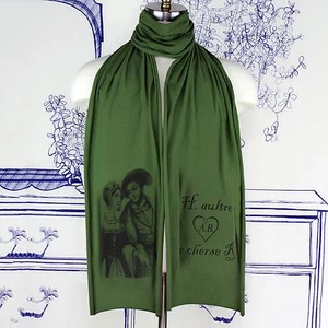 Anne Boleyn & Henry VIII Screen printed Cotton Scarf - Foto 1 di 6