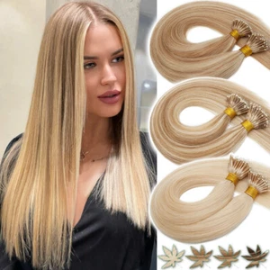 Nano Rings Tips 100% Real Remy Human Hair Extensions Thick Full Head 150 Grams - Picture 1 of 44