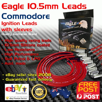EAGLE 10.5mm Ignition Spark Plug Leads fits VT-VY Commodore V6 Lead Kit Sleeves - Image 1 of 4