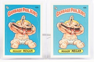 Muggin Megan 42b Set of Two 1985 Series 2 Garbage Pail Kids Topps Sticker Cards