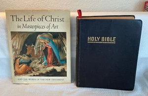 2 LARGE Holy Bible 1955 Hertel New Standard Reference & The Life of Christ/ Art - Imagen 1 de 24