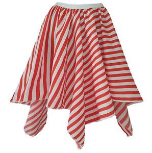 Adults Candy Cane Stripe Handkerchief Skirt Christmas Elf Fancy Dress