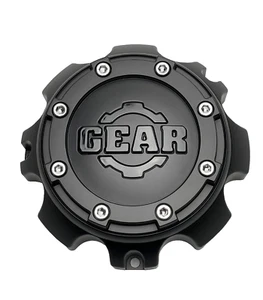 Gear Matte Black/Gloss Black Logo Wheel Center Cap 1850L166 1850L166-8H - Picture 1 of 4