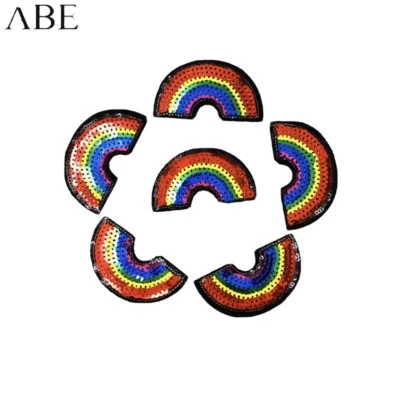 1 Pce Rainbow Sequin Patch Iron On DIY Embroidery Patches - Image 1 of 2