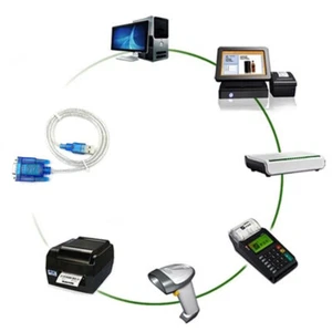 USB to RS232 Serial Port DB9 9 Pin Male COM Port Converter Adapter Cable J-b _wa - Photo 1/7