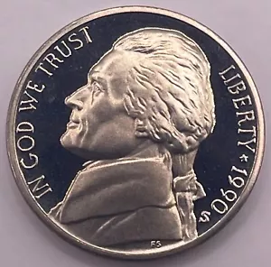 1990 S Jefferson Nickel 5C - Proof - Original Design Modern (SKU 164) - Picture 1 of 4