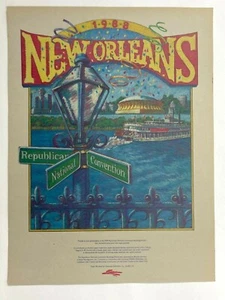 VINTAGE 1988 NEW ORLEANS REPUBLICAN NATIONAL CONVENTION POSTER GOP GEORGE BUSH - Picture 1 of 7