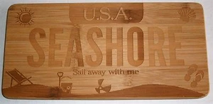 Bamboo Multi-Use Board  11" x 6" x 1"  SEASHORE  Prep/Serve/Decorate - Picture 1 of 3