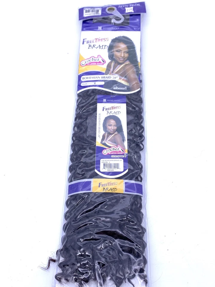 Trenza FreeTress de SHAKE-N-GO - Trenza bohemia 20" cabello rizado en color #4  Foto 1 de 2