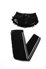 Joe's Carmar Women's Skinny Jeans Mini Denim Shorts Black Size 28 30 Lot 2