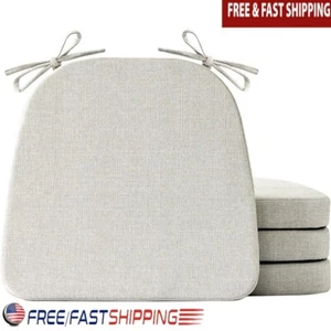 Chair Cushions Set of 4 Non Slip Dining Seat Pads W/ Ties Comfortable Foam New - Picture 1 of 7