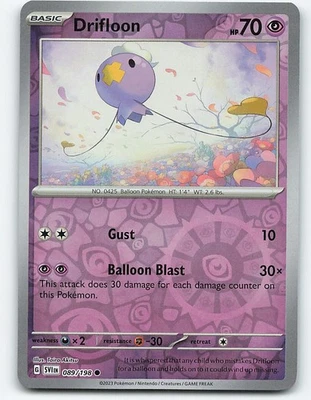 Drifloon #089/198 Reverse Holo Pokemon Card SV01: Scarlet & Violet Base Set - Image 1 of 2