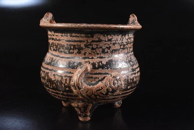 K8822: XF Esmalte Marrón Chino Pez Escultura QUEMADOR DE INCIENSO Arte Budista Foto 1 de 4