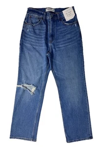 Pantalones de mezclilla cortos de tiro ultra alto rectos al tobillo Abercrombie & Fitch talla 28/6s $100 - Imagen 1 de 9
