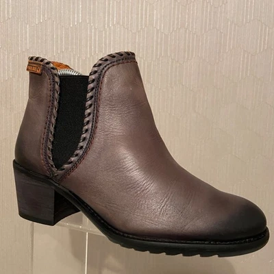 Sz 36- Pikolinos Andorra Ankle Boot Leather Slip On Stacked Heel Booties Women's - Image 1 of 4