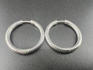 PANDORA MOMENTS 925 STERLING SILVER CHARM HOOP EARRINGS 299532C00 - Picture 1 of 3