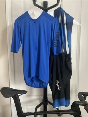 rapha cycling jersey XL and Bibs XXL Blue Cornet De Roselend L’E TAPE TDF - Image 1 of 4