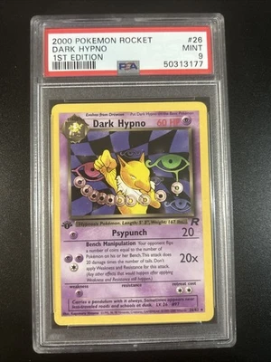 Dark Hypno 1st Edition PSA 9 - 2000 Team Rocket Non Holo 26/82 - MINT - Image 1 of 2