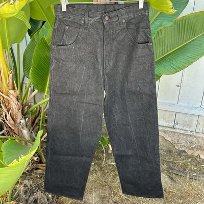 Vintage 90s Solo Semore Baggy Jeans Black USA Made 100% Cotton 30x31 - Image 1 of 4