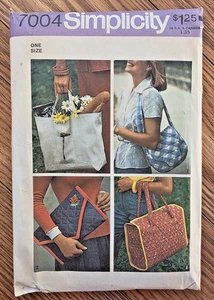 Simplicity Pattern 7004 Shoulder Bag Envelope Bag Tote 1975 Vintage Uncut - Picture 1 of 4