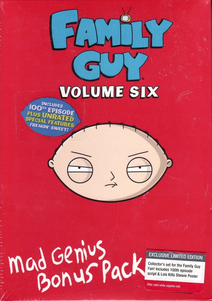 Family Guy Mad Genius Bonus Pack Volume 6 DVD Set LIMITED EDITION Collector'... - Image 1 of 1