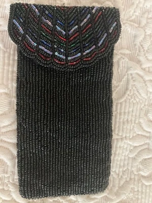 Vintage Neiman Marcus Beaded Sequined Snap Eyeglass Holder Case Purse Art Deco - Image 1 of 4
