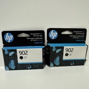 (2) HP 902 SCHWARZE TINTENPATRONEN T6L98AN - datiert 1/26 & 4/26 - NEU ORIGINAL OEM - Bild 1 von 6