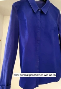 Figurbetonte blaue Stretchbluse Fabiani Größe 36 38 S für Kleine - Bild 1 von 10