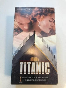 Titanic VHS Cameron DiCaprio Winslet 2-Cassette Love Movie Story (Film is BEST!) - Picture 1 of 6