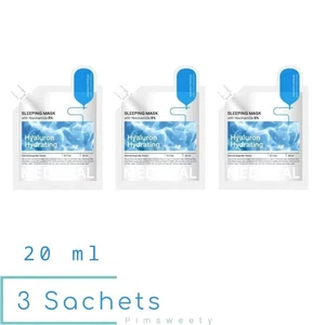 3 Sachets X 20 ml MEDIHEAL Hyaluron Hydrating Sleeping Mask Radiant Plump Skin - Picture 1 of 14