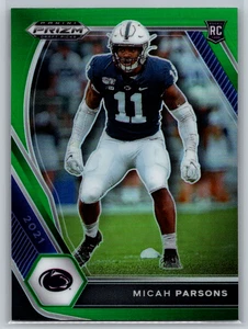 Micah Parsons 2021 Panini Prizm Draft Picks Green Prizm Rookie #136 - Picture 1 of 2