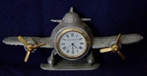 Awesome Twin Engine Airplane Facade in Miniature with Clock by Spoontiques - Picture 1 of 1