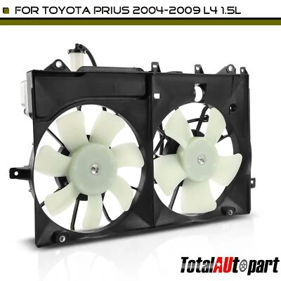 1x Ventilador de refrigeración de radiador doble con conjunto de cubierta para Toyota Prius 2004-2009 1,5 L Foto 1 de 4