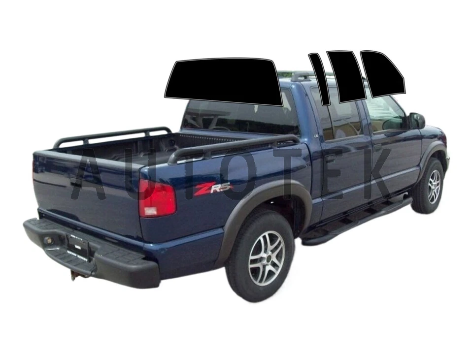 Película para janela PreCut todos os lados qualquer tonalidade para Chevrolet S10 Crew Cab 2001-2004 - Imagem 1 de 4